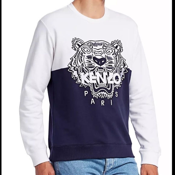 Kenzo Colorblocked Logo Embroidered Crew Sweatshirt - Picture 2 of 16